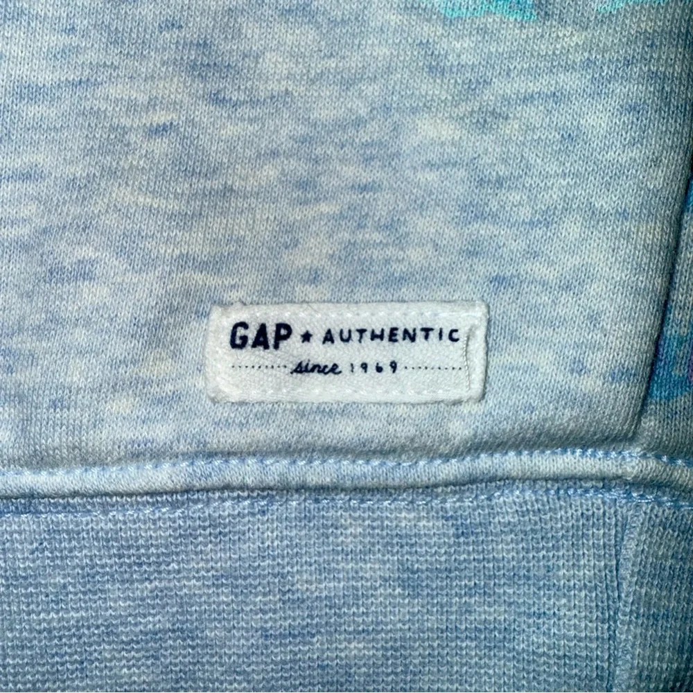 Baby Gap 6-12 mos Girl S/S Gray Blue Pink Big Flowers‎ Fleece/Top/Shirt